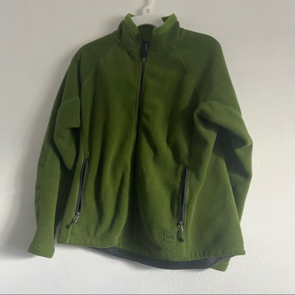 REI Olive Green sweater zipper